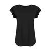 Women's Fashion Round Neck Ruffle Short Sleeve Color Casual T-Shirt