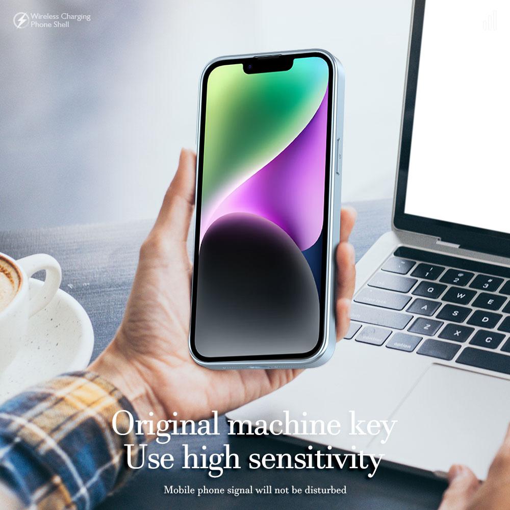 R-JUST SJ55 For iPhone 14 Plus TPU+PC+Metal Hollow Drop-proof Cover Magnetic Phone Case Compatible with MagSafe