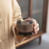 ZISIZ Walnut Ring Glass Tea Cup Set