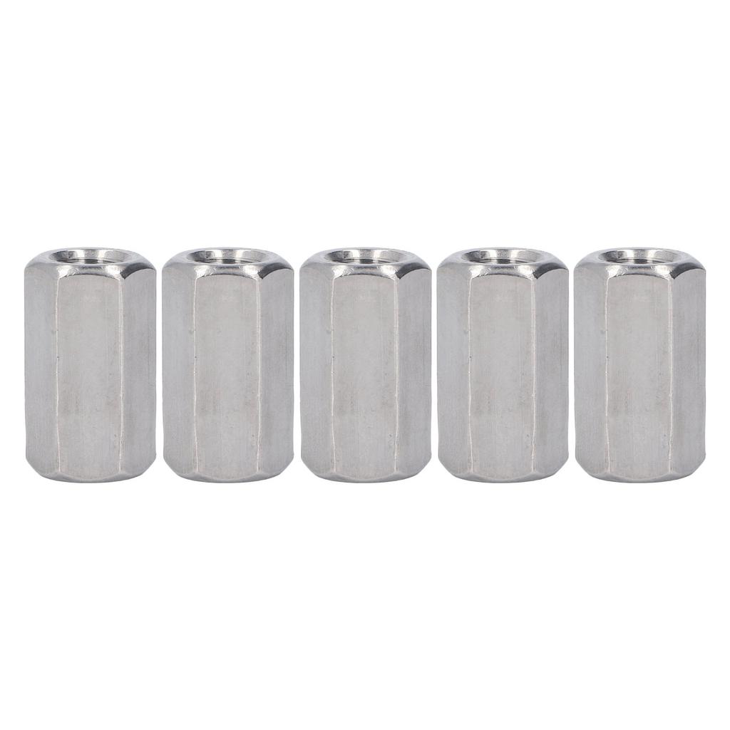 5PCS Hex Coupling Nuts 304 Stainless Steel Metric Fine Thread Screws Studs Connection Nut