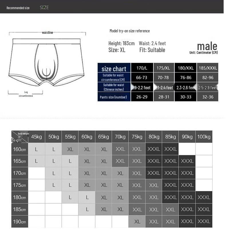 LangSha Men's Pure Cotton Boxer Briefs