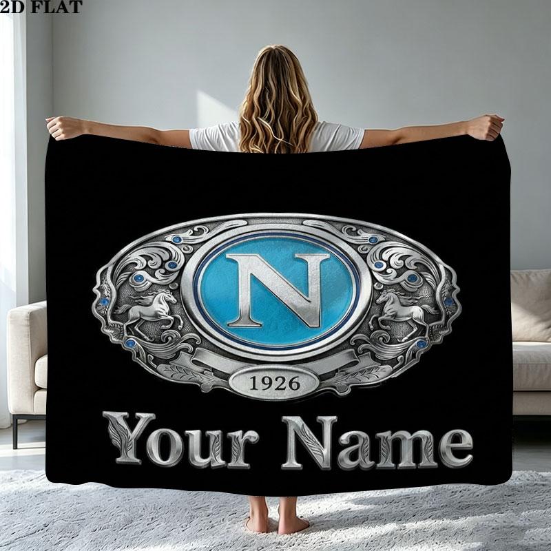 1 Stück SSC Neapel Individuelles Namensmuster Gemustert Flanelldecke Geeignet für Alle Jahreszeiten für Heimdekoration Wärme und Komfort Geschenke Feiertagsgeschenk