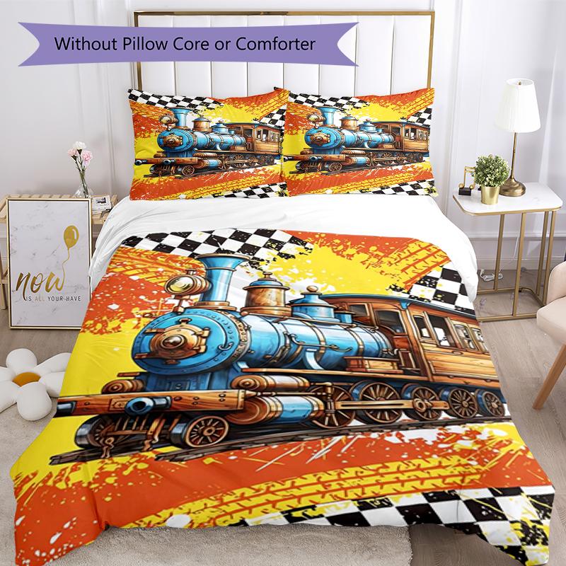 3pcs Car Bedding Set Duvet Cover Closure Includes 1 Duvet Cover & 2 Pillowcases, Soft and Comfortable for All Seasons.