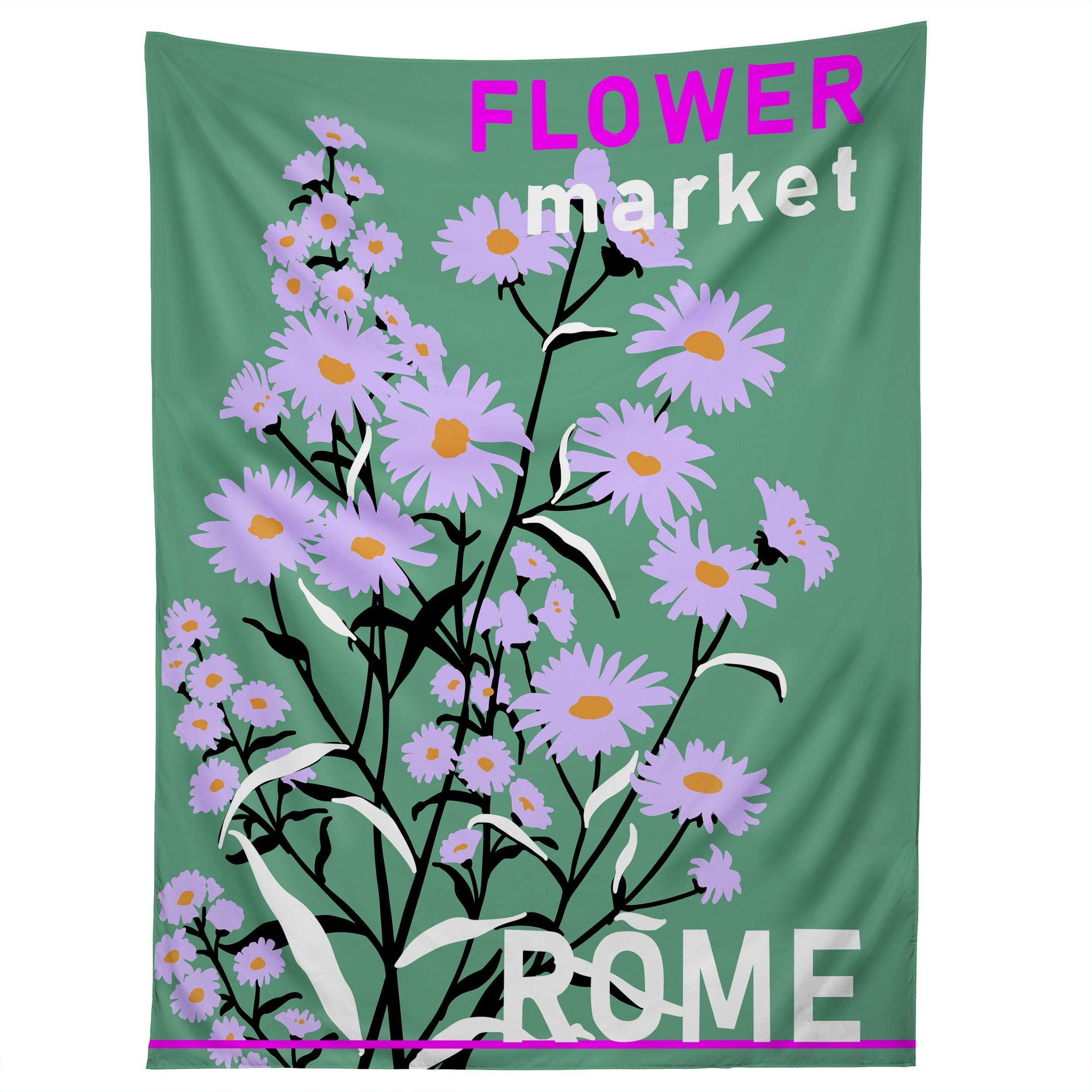 FLOWER MARKET ROME tapestry 75x100