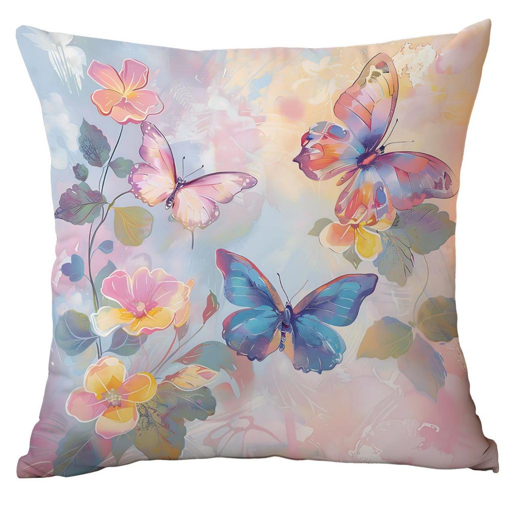 New Creative Butterfly Pillowcase Spring and Summer Dreamy Pillowcase Home Bedside Sofa Backrest Cover