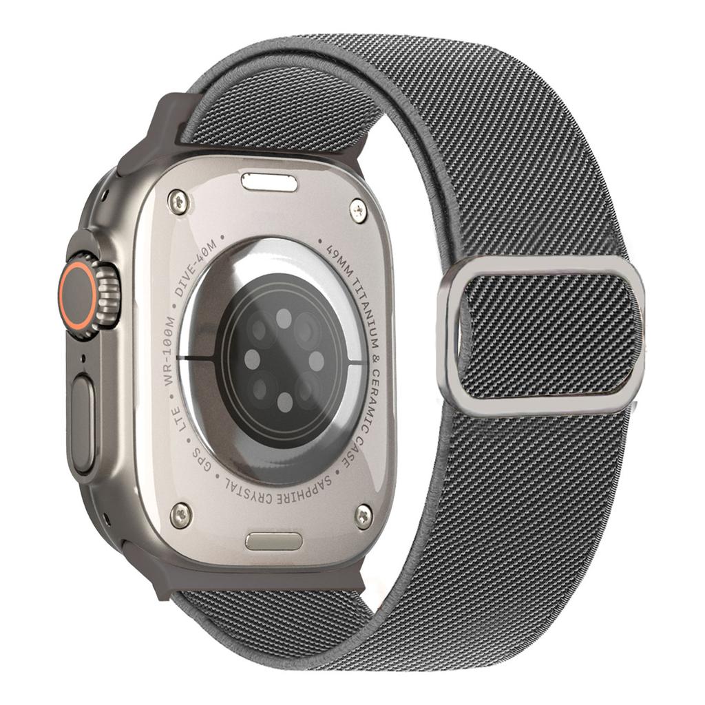 Textured Nylon Watch Band for Apple Watch Series 11 10 42mm / 9 8 7 41mm / SE3 SE2 SE 6 5 4 40mm / 3 2 1 38mm Adjustable Wrist Strap with Metal Buckle