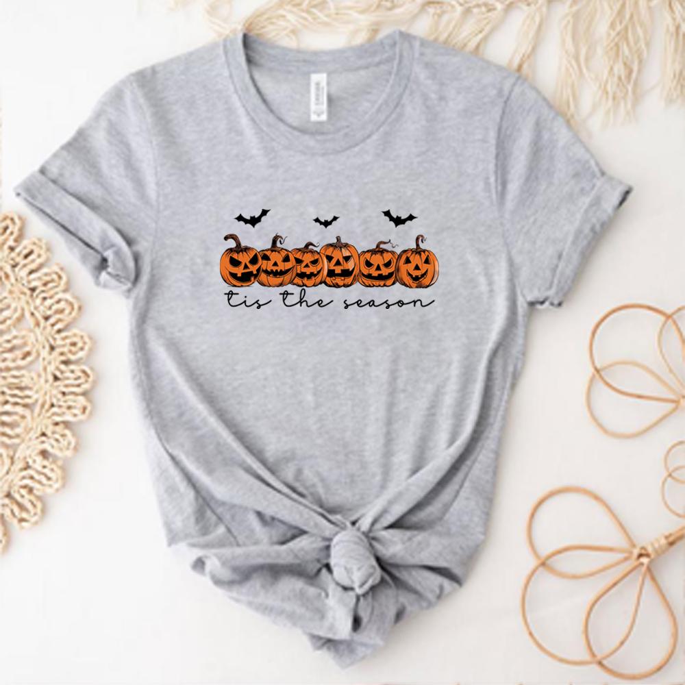 Tis The Season Shirt Trendy Fall Tshirt Fall Pumpkin Tshirt Thanksgiving Shirts Vintage Autumn Women Clothing Halloween Gift S
