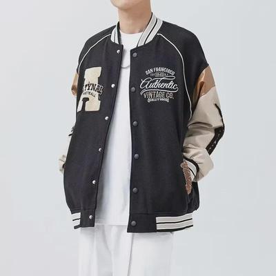 Geacă de baseball retro pentru bărbați, primăvară/toamnă 2024 - Croială lejeră, stil sport color-block