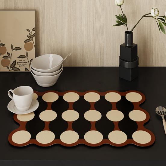 Coffee Machine Mat Absorbent Diatomite Drying Pad Anti-Slip Bottom Quick-Drying Dish Mat Kitchen Countertop Protector