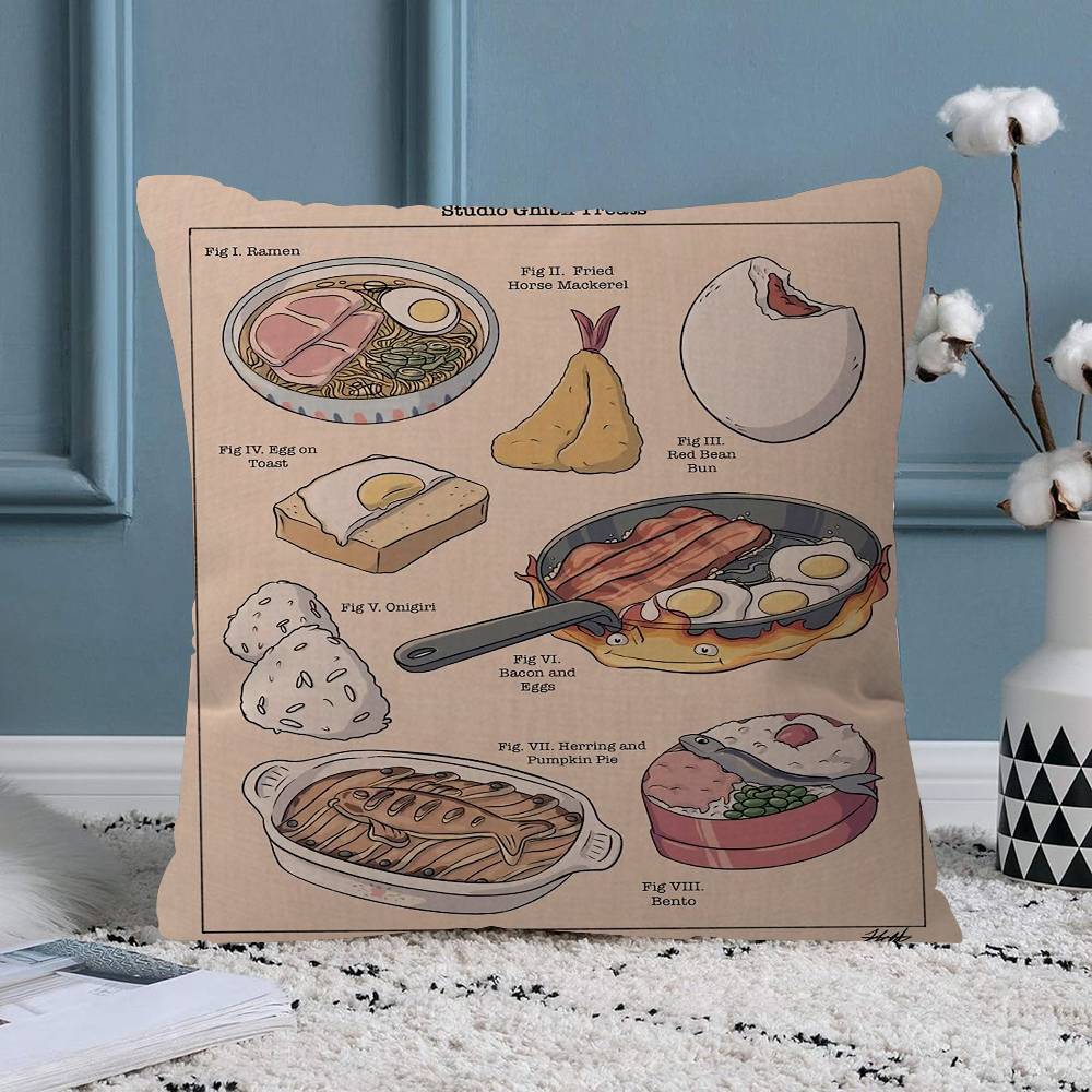 Studio G Hibli Treats Japanese Food Pillowcase Toon Gift Cushion Cover Bedroom Home Sofa Chair Seat Decor Pillow Case