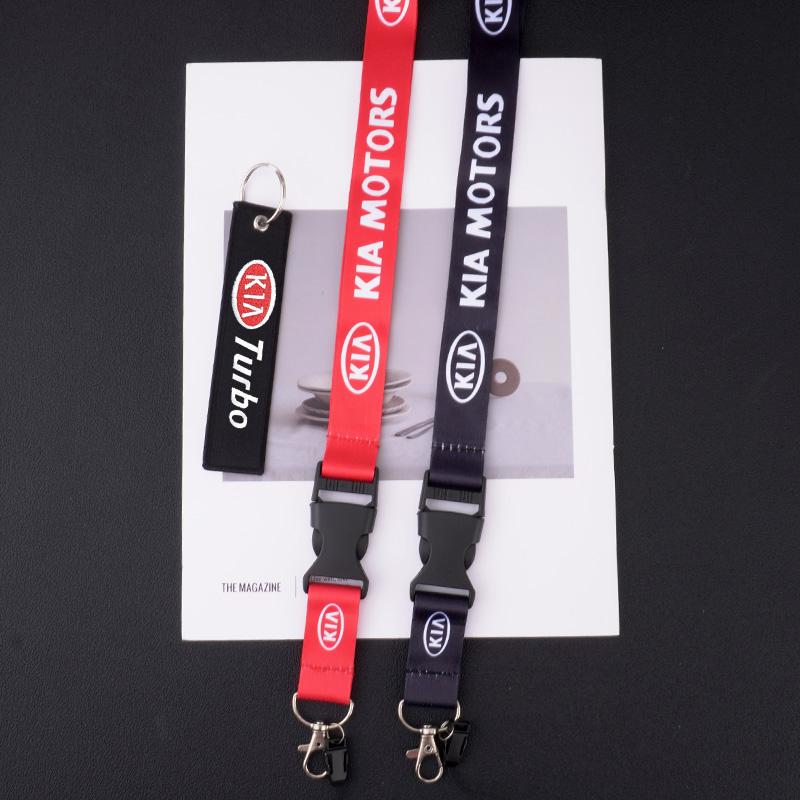 URDV7 Car Keychain Neck Wear ID Card Pass Lanyard Nylon Long Keyring Ribbon For KIA Ceed Sportage Cerato Sorento Optima Picanto Niro