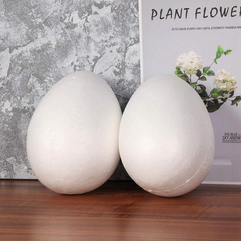 GANAZONO Easter Eggs 2pcs White Craft Eggs Smooth Easter Craft Foam Eggs Foam Balls for Spring Easter Christmas DIY Decoration 20cm Kids Outdoor Toys