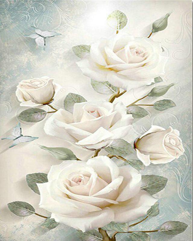 5D Алмазная вышивка цветы вышивка крестиком рукоделие искусство алмазная живопись пейзаж Алмазная мозаика рукоделие домашний декор Full Round 20X30CM красный