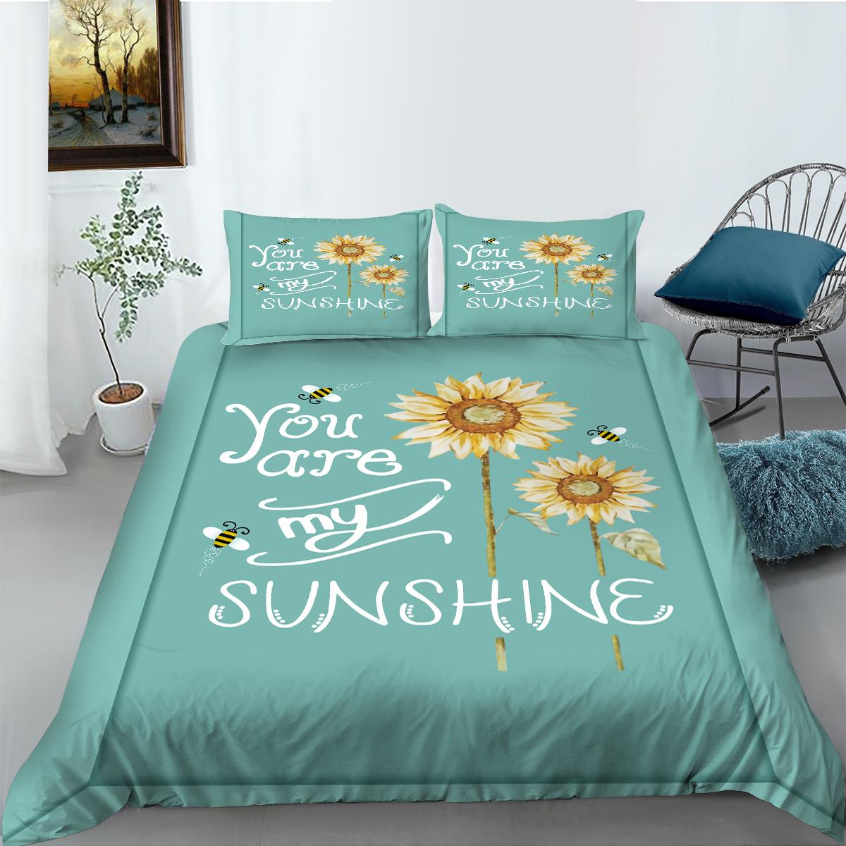 

3D-печать Подсолнух Постельное белье Для Женщин и Девочек Цветочный Пух Пододеяльник и Наволочка 2/3 шт King Queen Кровать Полноразмерный Пододеяльник Подарок Baby 100x135cm