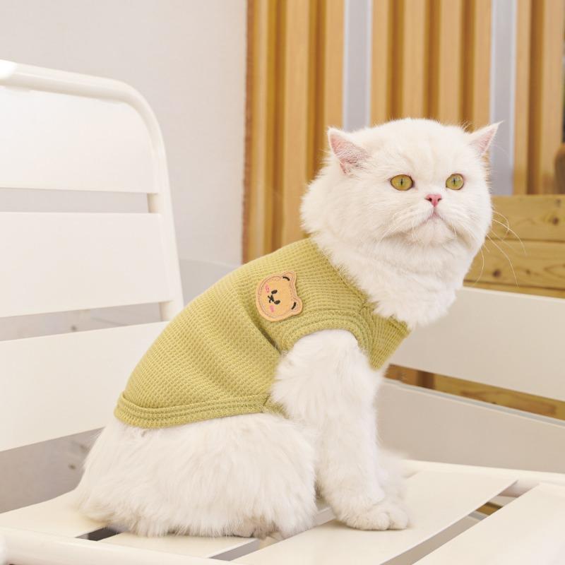 Summer New Pet Clothing Waffle Bear Vest Small and Medium Dog Clothes