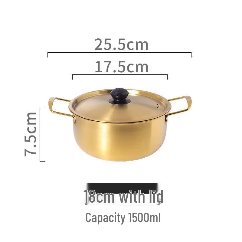 LISM Golden Ramen Noodle Pot with Lid