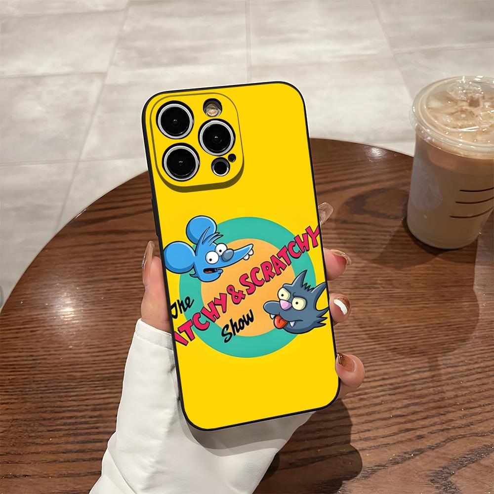 ITCHY SCRATCHY Phone Case For 15 Pro Max Iphone 14 Pro Max 12 16 13 Pro 11 Xr X Xs 8 7 Plus Silicone Back Cover