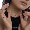 Chao Xiaobai 925 Sterling Silver Black Rose Necklace for Women - Retro Thai Silver Clavicle Chain, Fashionable and Simple.