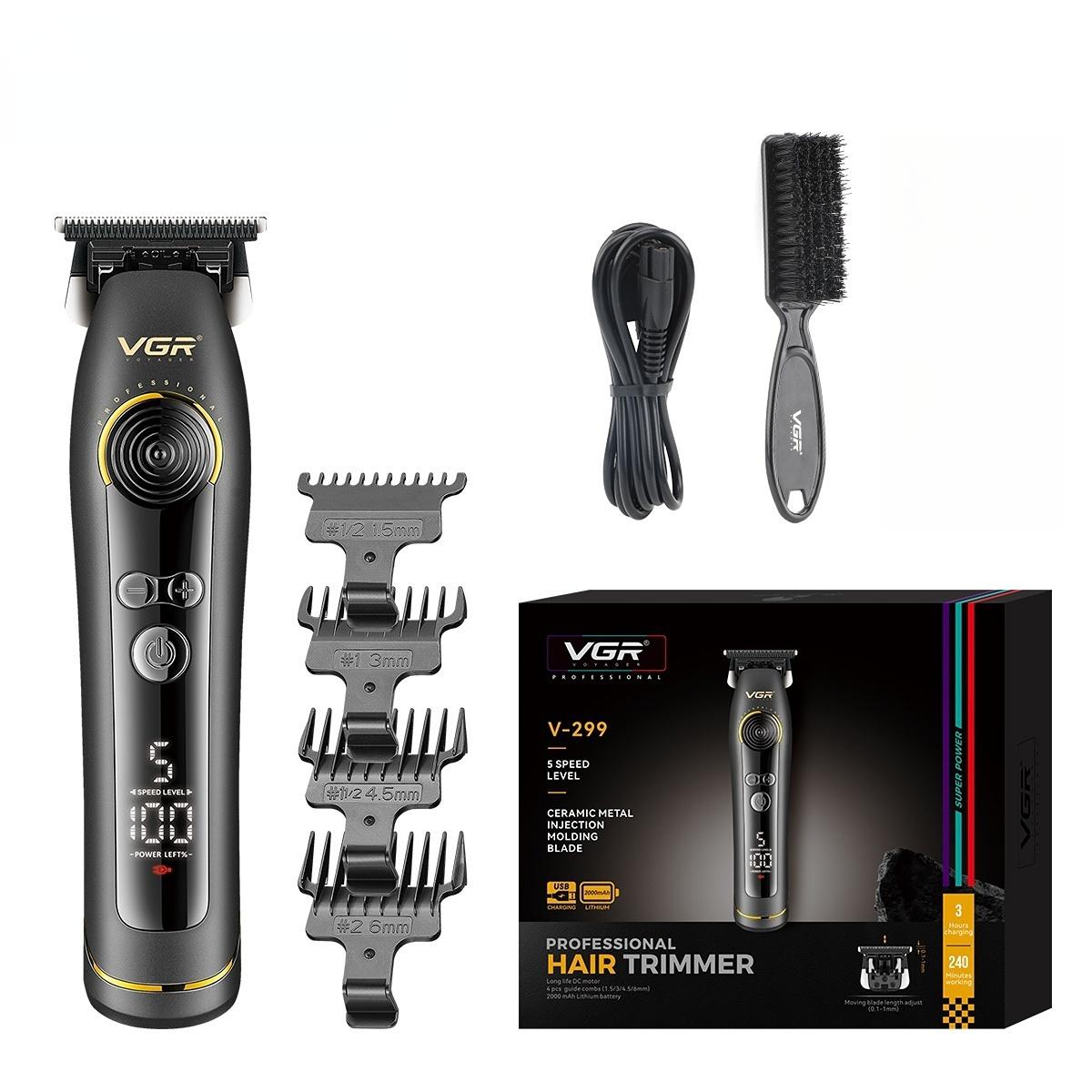 

Original VGR V-299 Electric Hair Clipper with 5 Gear Acceleration for Men with LCD Digital Display Hair Salon Household Oil Head Carving Hair Trimmer чёрный