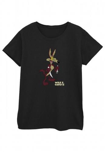 Looney Tunes T-shirt in cotone distressed Wile E. Coyote da donna