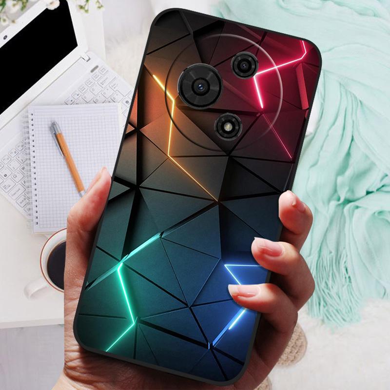 For TCL 605 Case Flower Geometric Painted Bumper Coque Soft Silicone Cover Fundas For TCL 60 SE 4G Cases 60SE TCL605 Shells