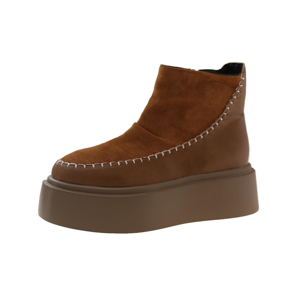 Fashion Suede Flats Platform Snow Ankle Boots Woman Shoes Winter New Comfort Walking 2024 Trend Fashion Sneakers Casual Walking