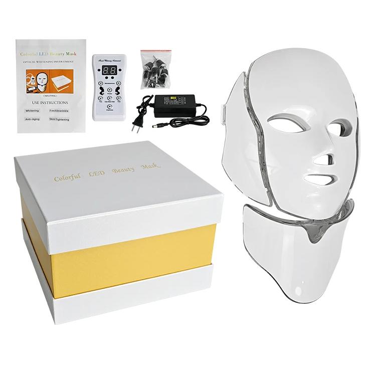 7 Color LED Phototherapy Mask - Facial & Neck - Whitening, Anti-Acne, Pore Shrink