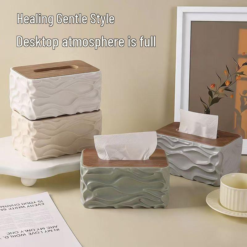 High-End Water Ripple Tissue Box for Living Room and Tea Table