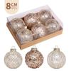 6pcs 8cm Christmas Ball Gift Box PET Christmas Tree Pendant  Home Xmas Decor