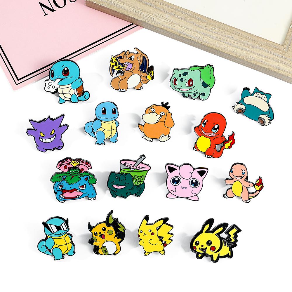 Anime Pokemon Badge Pack Jewelry Gengar Pikachu Enamel Pins Backpack Accessories Cute Brooches for Kids Christmas Gifts