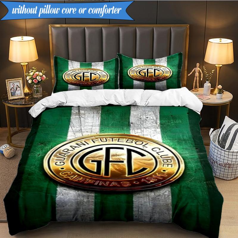 3PCS Football Club Emblem Printed Soft Bedding Set,Including 1pc Duvet Cover And 2pcs Pillowcases Perfect for Bedroom, Dormitory, Fan gift