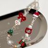 1Pcs 3D Christmas Tree Bead Hanging Rope Mobile Phone Keychain Girl Women Cell Phone Case Bag Pendant Key Strap Rope
