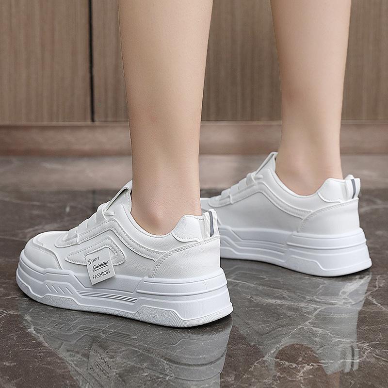 W5517 New Color Matching  Spring Color Matching Casual Leather Women's Shoes Thick Bottom Increased Korean Wear-Resistant Breathable Ins