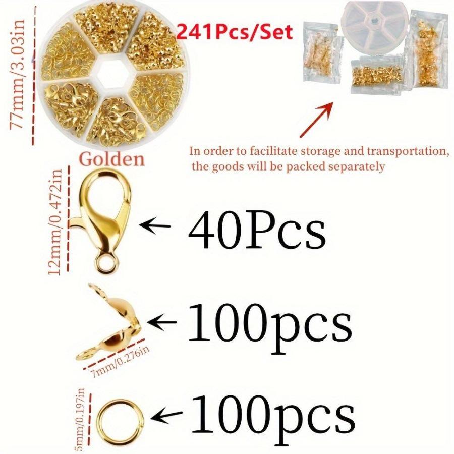 DIY Jewelry Kit: Cross-Border Beading Set with 6 Grid Box, Lobster Clasps, Jump Rings, and Small Pendants.