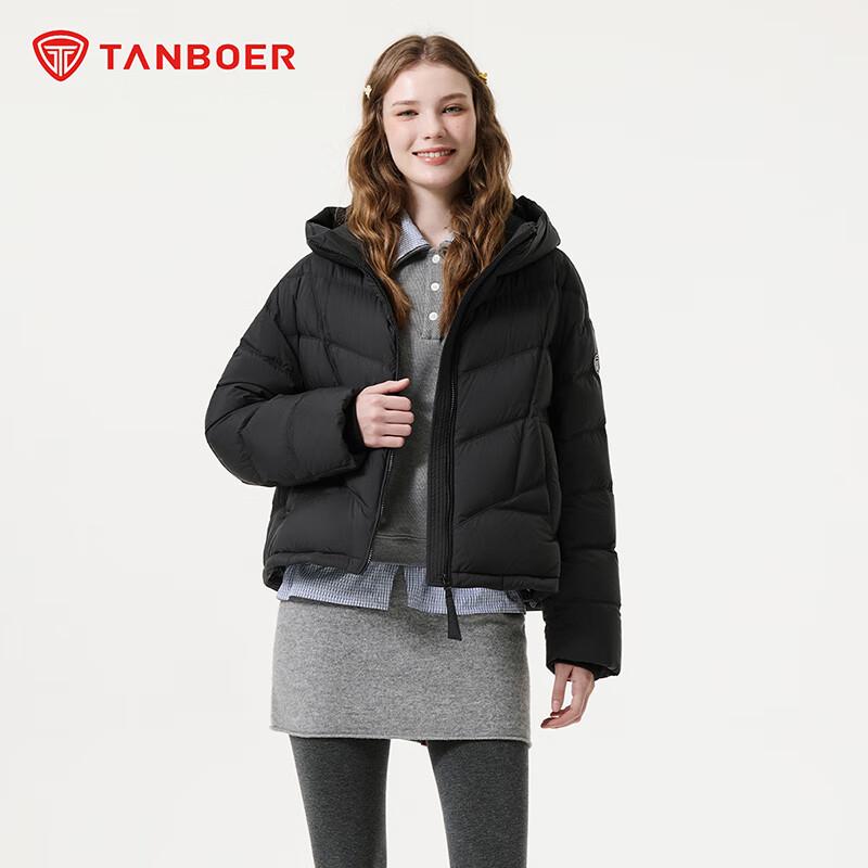 

Tanboer Women s Solid Color Short Hooded Down Jacket TB5330278D M