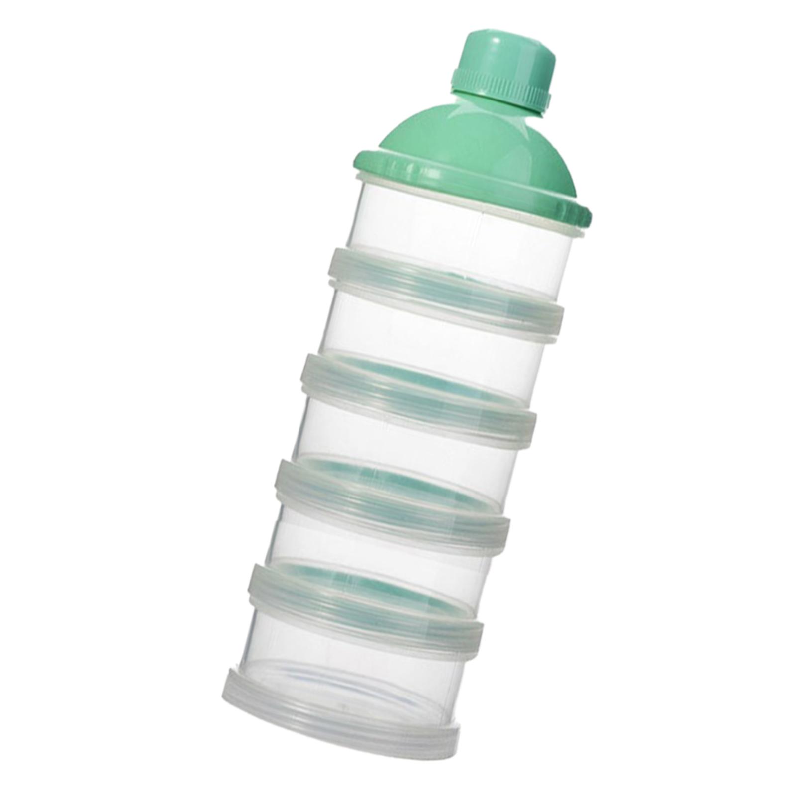 

Диспенсер для детского питания с 4/5 отдельными секциями, контейнер для хранения детского питания, герметичный контейнер для сухого молока для малышей 5 зелёный