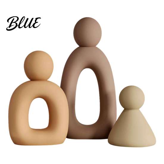 Resin Statue for Home Decor Family of Three Sculpture  Abstract Figurine  Modern Minimalist Sculpture Office TV Cabinet Entryway  Housewarming