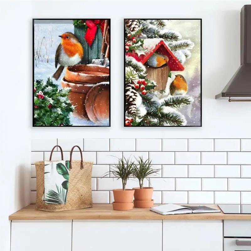 Christmas Wall Art Canvas Painting Poster Print Wall Pictures Kids Room Home Decoration NO FRAME