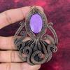 Purpurite Gemstone Pendant Copper Wire Wrapped Octopus Pendant Gifts For Women