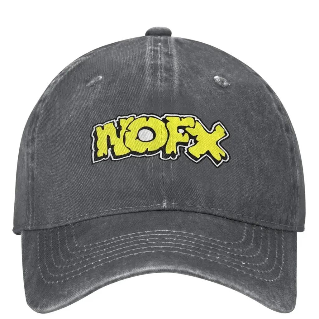 Cappello Unisex NOFX Punk Band Logo Denim Vintage Usurato Hip Hop Musica Berretto da Baseball Regolabile