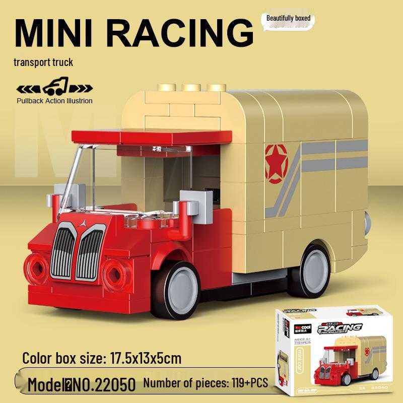 Pull-Back Assembly Toy Set: Campervan, Race Car, Ambulance, Fire Truck