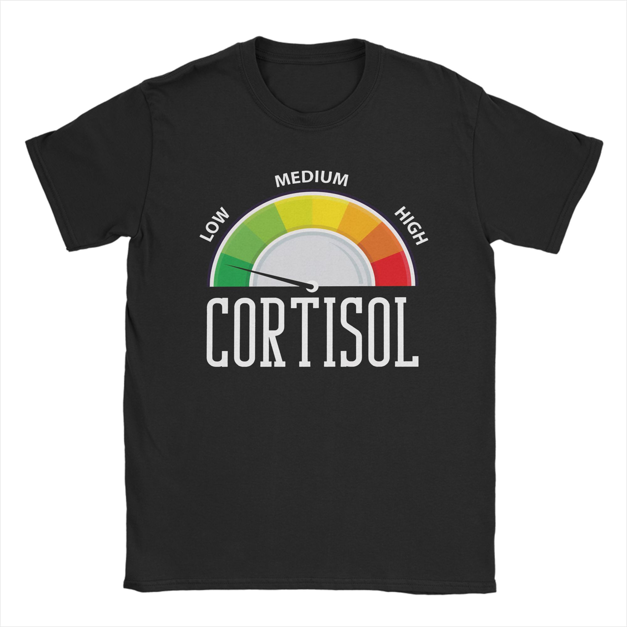 Unisex Unisex Cortisol Meter Cortisol Levels T Shirts Cotton Clothes Novelty Short Sleeve Round Neck Tees Birthday Gift Tshirt S