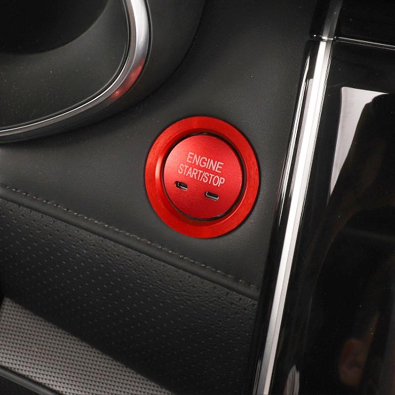 Für MG MG5 MG6 ZS HS Aluminiumlegierung Einknopf-Startverkleidung Zündschalter Dekorativer Ring Autoaufkleber Innenzubehör