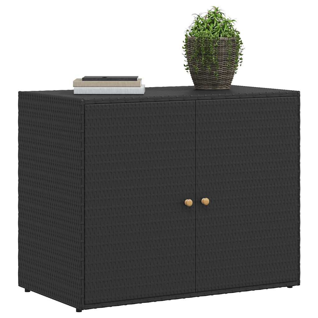 Vidaxl Garden Cabinet, Black, 100X55.5X80 Cm, PE Rattan