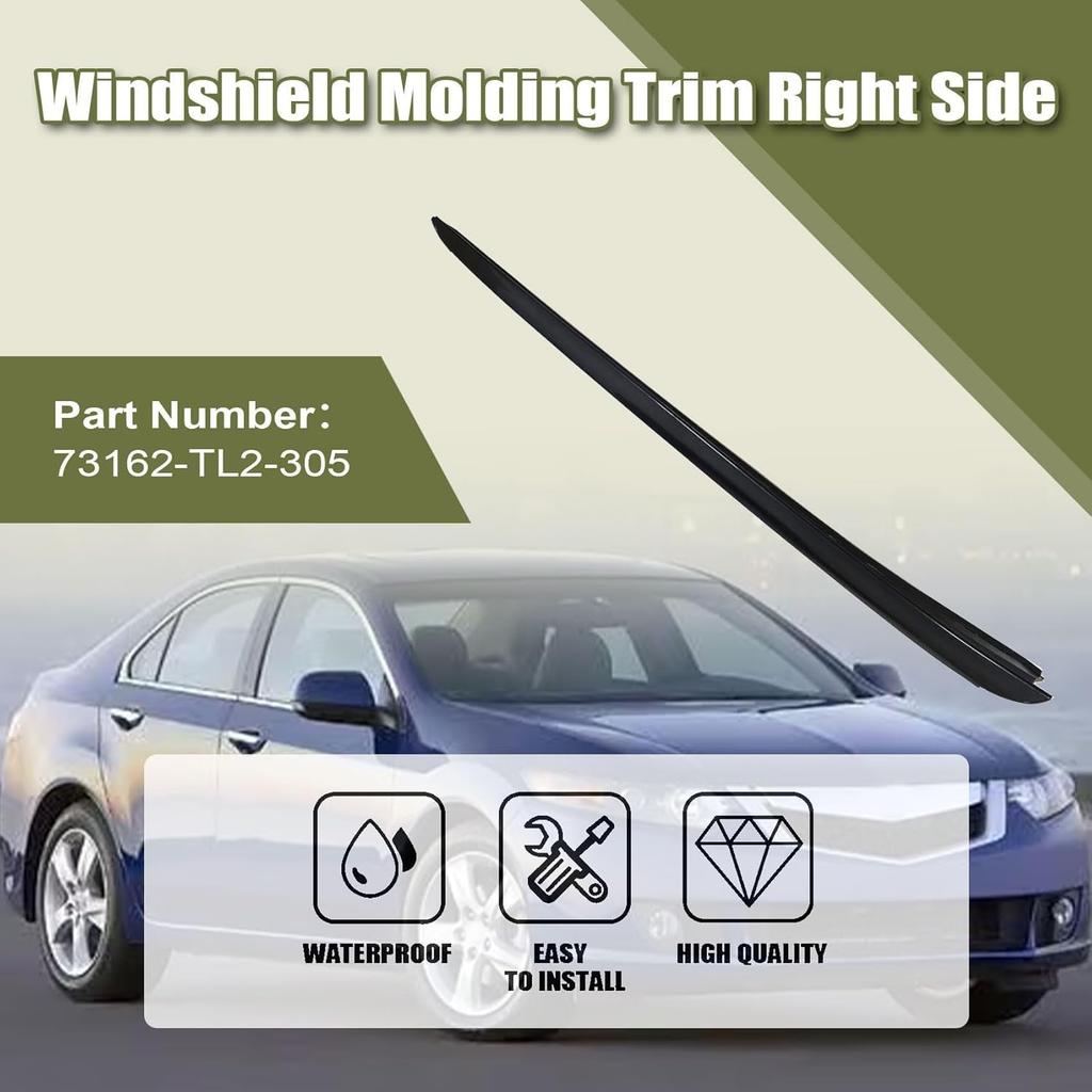 Priprilod Front Rechts Beifahrerseite Windschutzscheibenleiste Zierleiste Kompatibel mit Acura TSX 2009-2014#73152-TL2-305