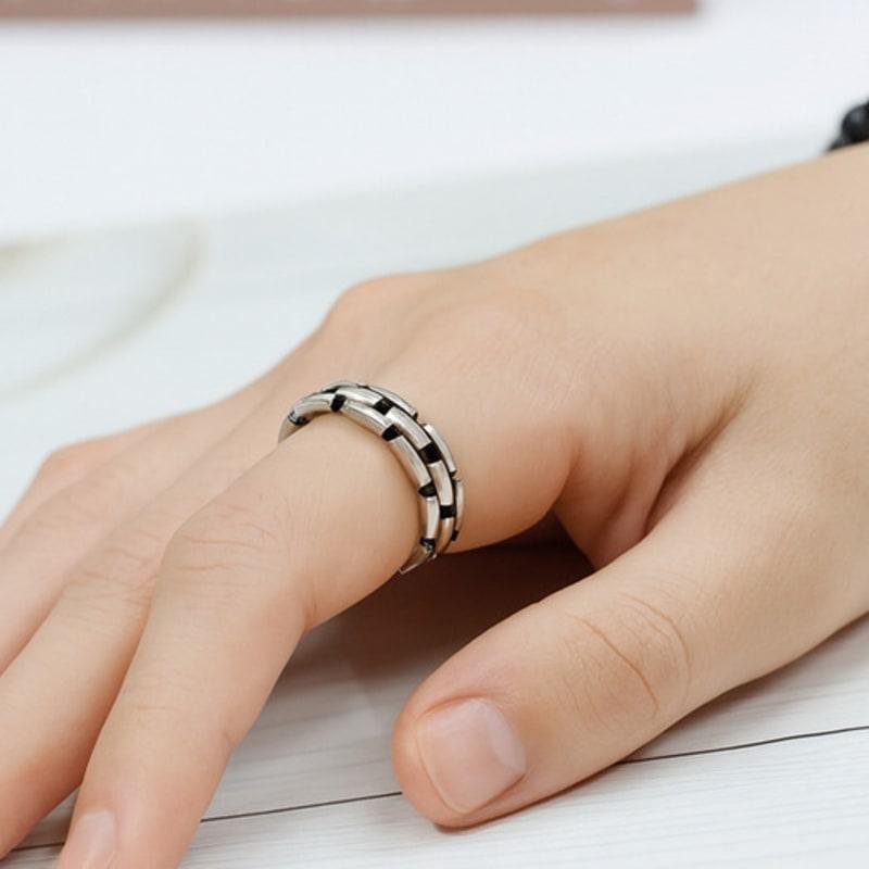 SHOVEOFF [Silber 925] SVR-632 Silber 92.5 Modern Antik Gliederkettenring