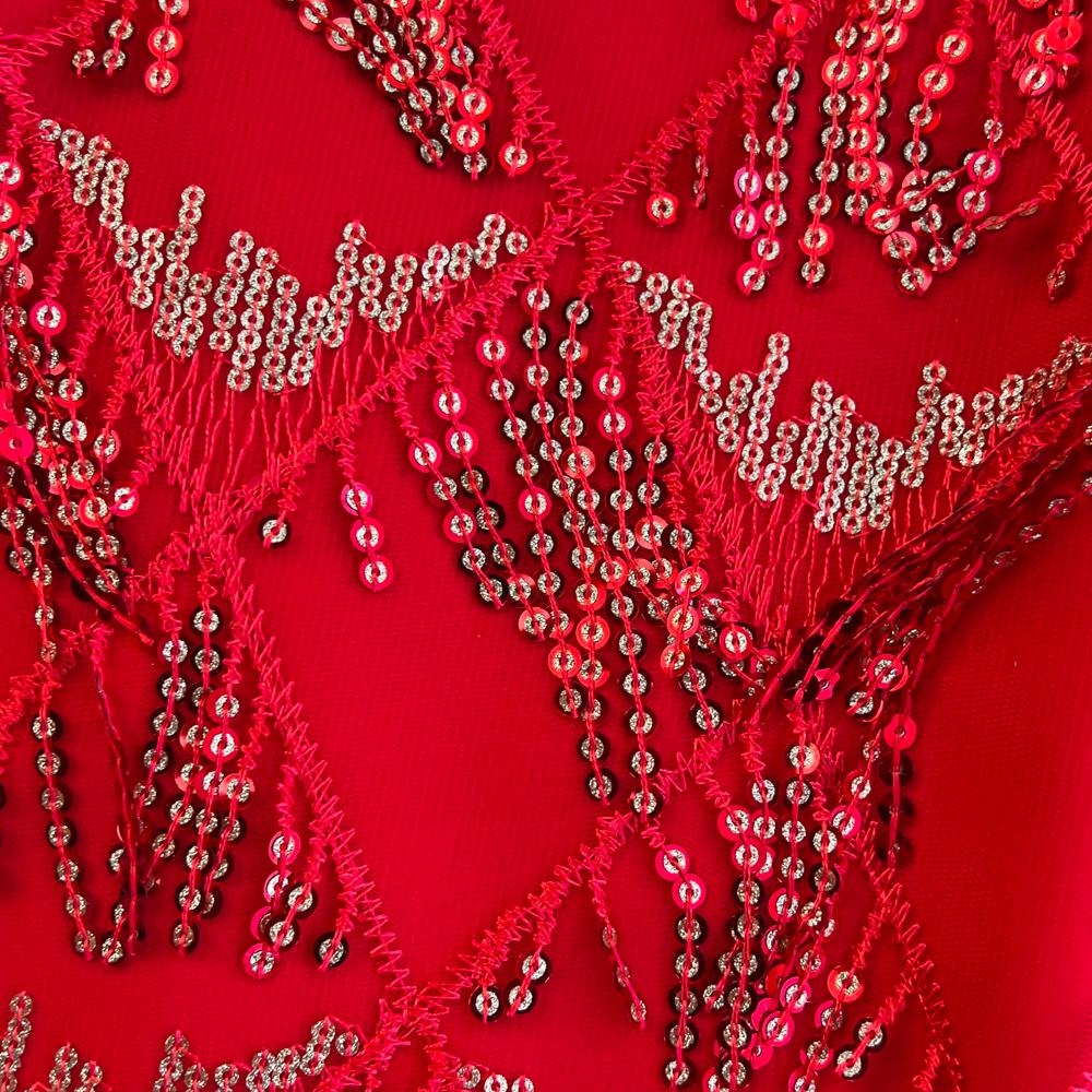 Elegant Summer A-line Sequin Tassel Dress - Short Sleeve, Round Neck, Loose Fit