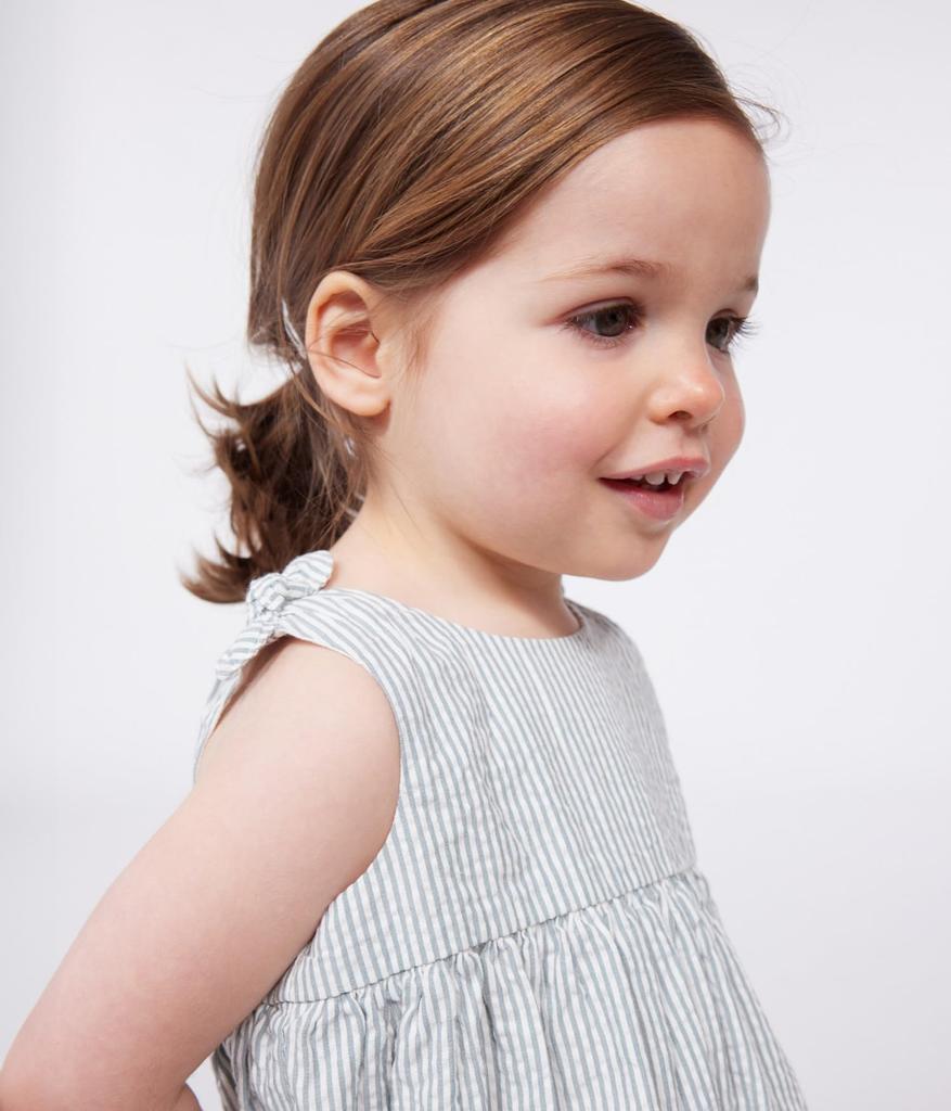 Dress A0CD4 36 Months 95cm [Petit Bateau] One-piece Off-white/Green