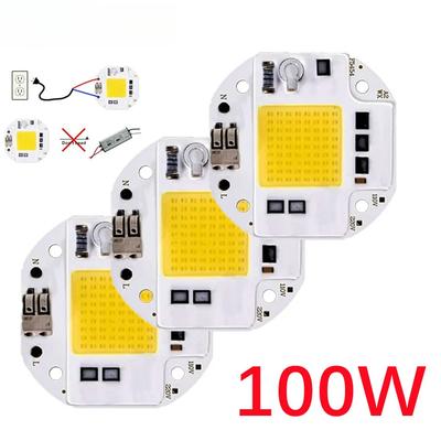 Be litavimo 100W 70W 50W didelės galios COB LED lustas prožektoriui 220V 110V integruoti šviesos diodai aliuminis baltas šiltas