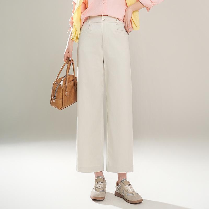 

2025 Spring/Summer Draped High-Waist Wide-Leg Pants 3XL бежевый